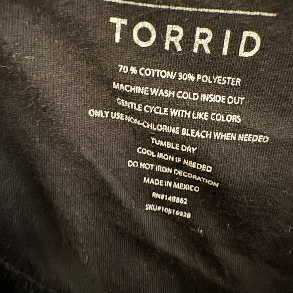 torrid Black Crewneck Sweatshirt with White Graphic - Picture 2 of 2
